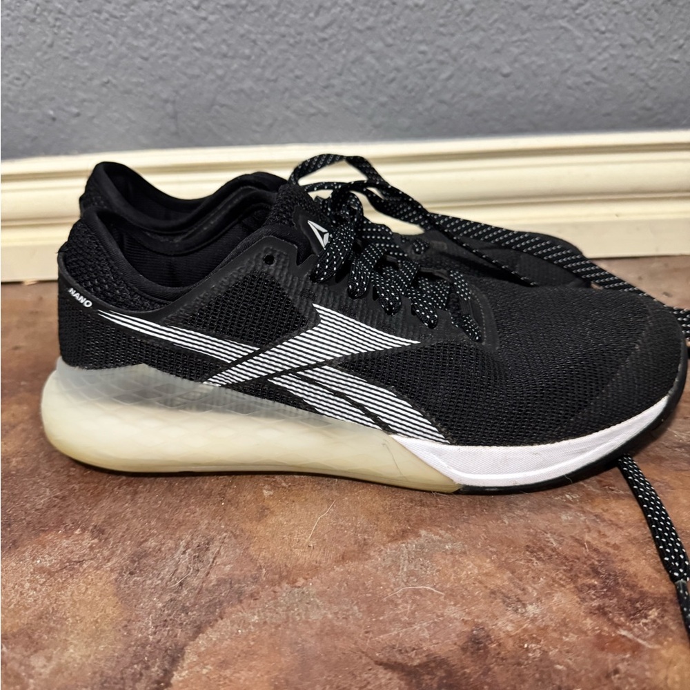 Reebok Crossfit Nano 9 FU6830 Womens Sz 9.5 Black Athletic Gym Workout Low Shoes